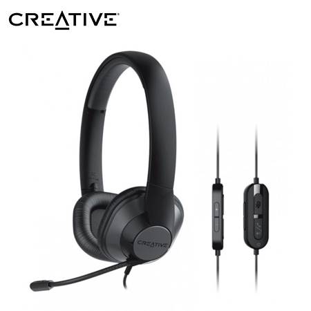 AUDIFONO C/MICROF. CREATIVE HS-720 V2 USB-A 30MM MICROMONITORIZACIÓN NOISE-CANCELLING MUTE LIGERO 135G BLACK
