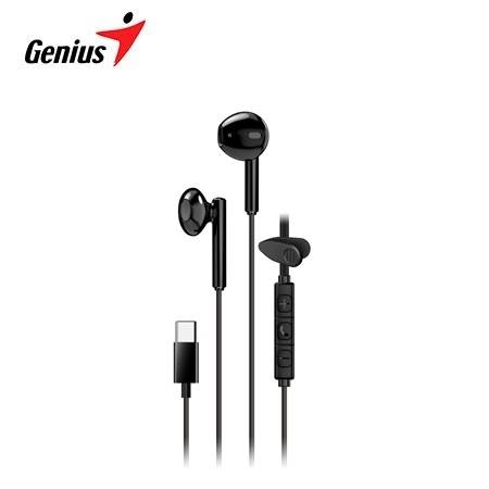 AUDIFONO C/MICROF. GENIUS HS-M366 IN-EAR USB-C 14.2MM CLIP GIRATORIO BLACK