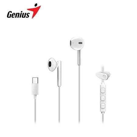 AUDIFONO C/MICROF. GENIUS HS-M366 IN-EAR USB-C 14.2MM CLIP GIRATORIO WHITE
