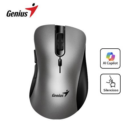 MOUSE GENIUS WIRELESS ERGO 8100S AI COPILOT 6-BOT SILENT SILVER/GRAY