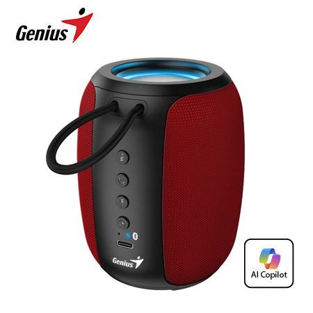 PARLANTE GENIUS SP-915BT BLUETOOTH 5W 6H MIC AI COPILOT RGB BLACK/RED