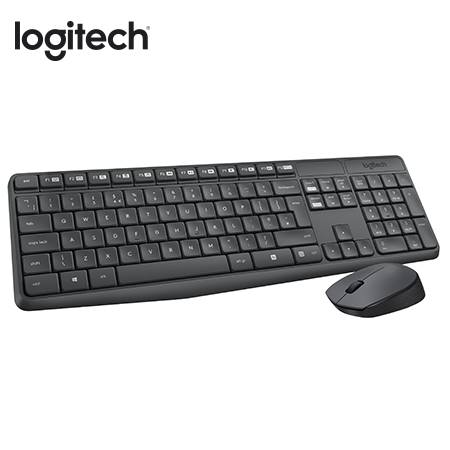 TECLADO LOGITECH + MOUSE MK235 WIRELESS USB SP BLACK (PN 920-007901)-UY