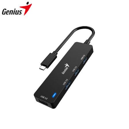 HUB USB-C GENIUS UH-400 4 USB-A 3.0 BLACK