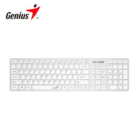 TECLADO GENIUS SMART SLIMSTAR 126 AI COPILOT USB MULTIMEDIA SP WHITE