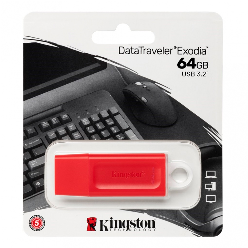 USB KT DT EXODIA 64GB 3.2 ROJO