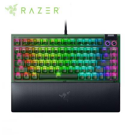 TECLADO RAZER BLACKWIDOW V4 75% MECHANICAL SWITCH ORANGE HOT-SWAPPABLE 8000 HZ US 2 ZONAS CHROMA PHANTOM GREEN ED. BLACK