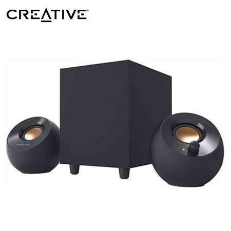 PARLANTE CREATIVE PEBBLE PLUS 2.1 8W/16W 3.5MM USB-POWER BLACK