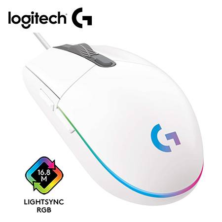MOUSE LOGITECH G203 LIGHTSYNC OPTICAL 8000 DPI RGB WHITE