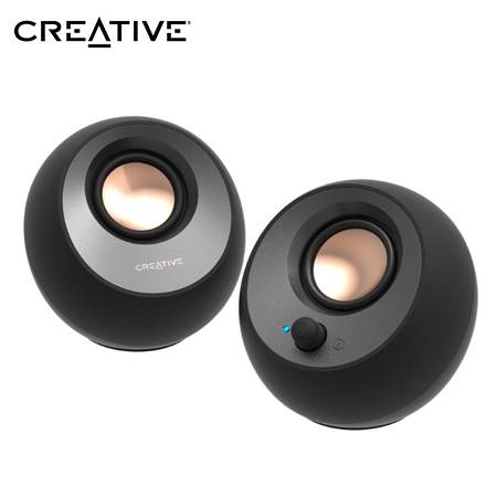 PARLANTE CREATIVE PEBBLE V3 2.0 8W/16W BT/3.5MM USB-C-POWER/AUDIO BLACK