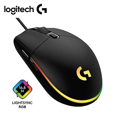 Mouse Logitech G203 Lightsync Optical 8000 DPI RGB Negro