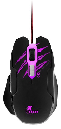 Mouse para Gamer Xtech XTM-610 Lethal Haze - Resolución Ajustable de Hasta 3200 PPP - Luces LED de 4 Colores