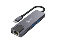 Xtech - Hub - 5 Puertos - 5-IN-1 USB-C RJ-45 XTC-5
