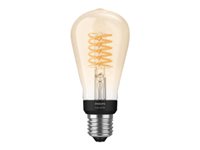 Philips Hue Blanco - Bombilla con Filamento LED - Forma: ST64 - E27 - 7 W (equivalente 40 W - Clase G