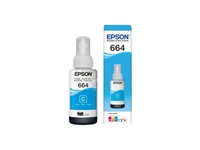 Epson T664 - Cián - Original - Recarga de Tinta - para Epson L380, L386, L395, L495; Ecotank ET-2600, 2650 L1455, L396, L606, L656